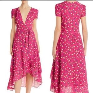 EUC Betsy Johnson Faux Wrap High Low Floral Dress - Size 2